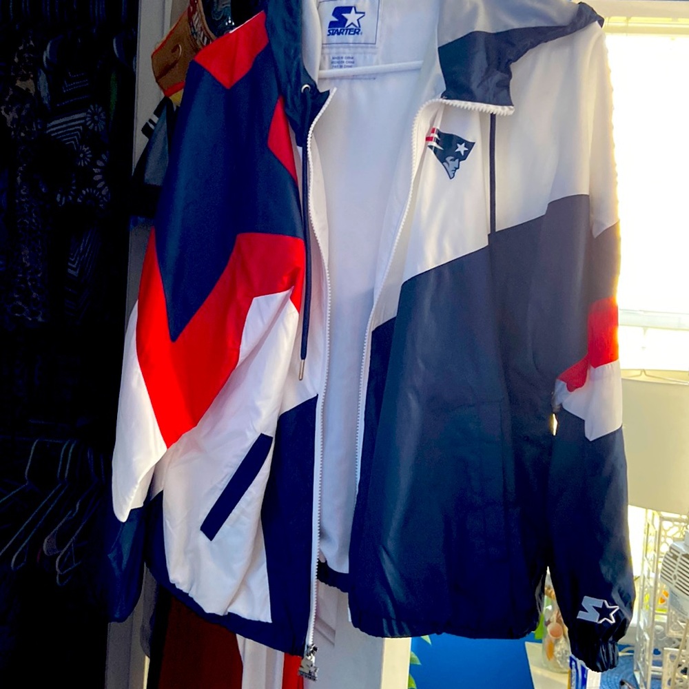 NFL women’s large New England Patriots jacket with hood almost new